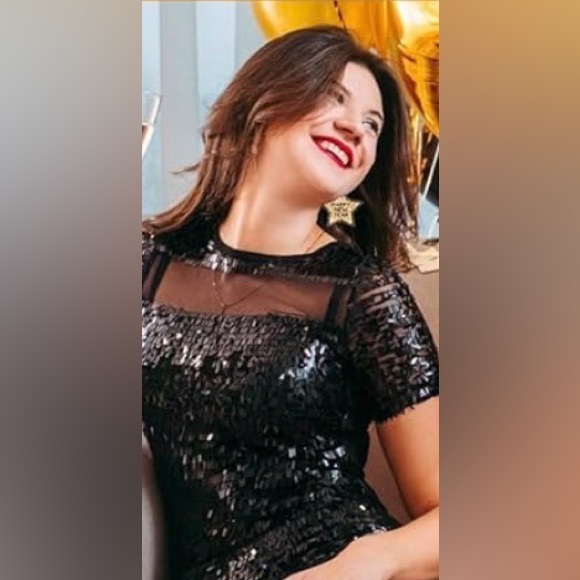 Gold & Black Rhinestone Happy New Year Star Earrings | NYE Party Jewelry - Picture 3 of 4